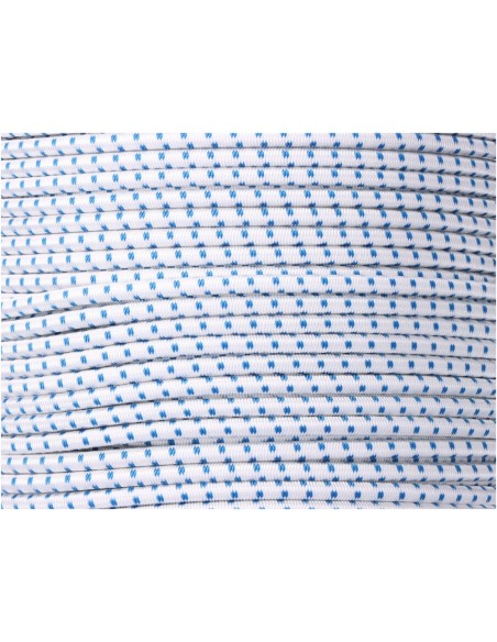 Cuerda de goma elástica blanca / azul poliéster calibre 10 mm x 100 m