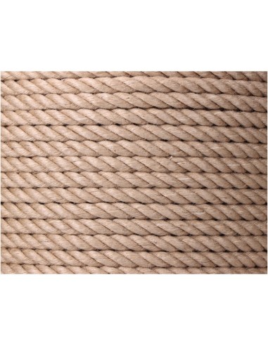 Cuerda yute natural 3 cabos calibre 12 mm x 100 m