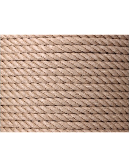 Cuerda yute natural 3 cabos calibre 12 mm x 100 m