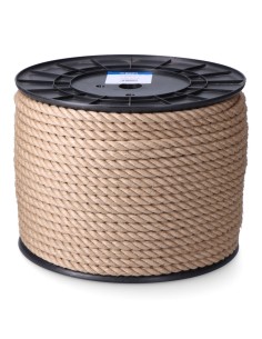 Cuerda yute natural 3 cabos calibre 14 mm x 100 m