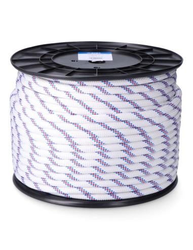 Cuerda driza trenzado poliéster blanco distintivo, calibre 10 mm x 150 m