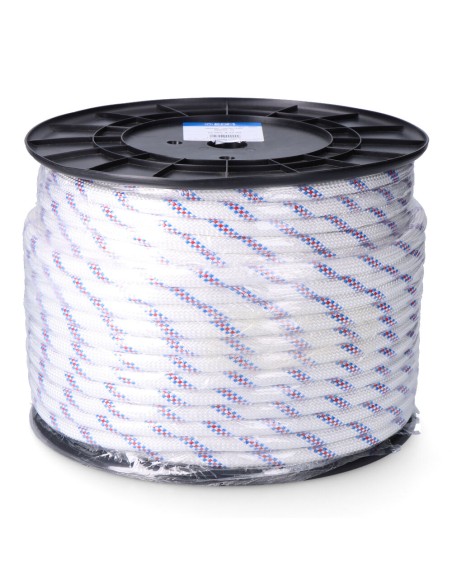 Cuerda driza trenzado poliéster blanco distintivo, calibre 10 mm x 150 m