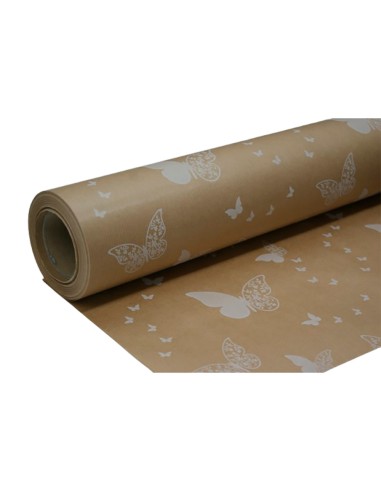 Papel de regalo mariposas blancas 70 cm x 50 m