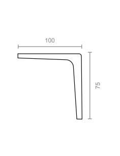 Escuadra clásica plm01 blanca 100 x 75 mm 2