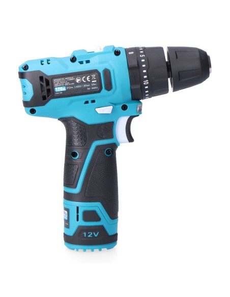 Kit maletín taladro percutor 12 v con accesorios, bateria y cargador