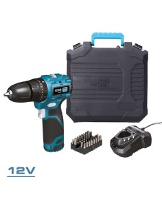 Kit maletín taladro percutor brushless 12 v con accesorios, bateria y cargador 2