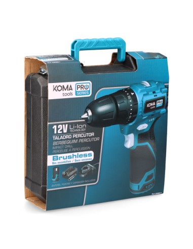Kit maletín taladro percutor brushless 12 v con...