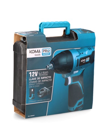 Kit maletín llave de impacto 12 v con bateria y...