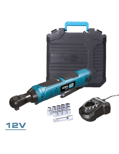 Kit maletín carraca eléctrica 12 v con accesorios, bateria y cargador
