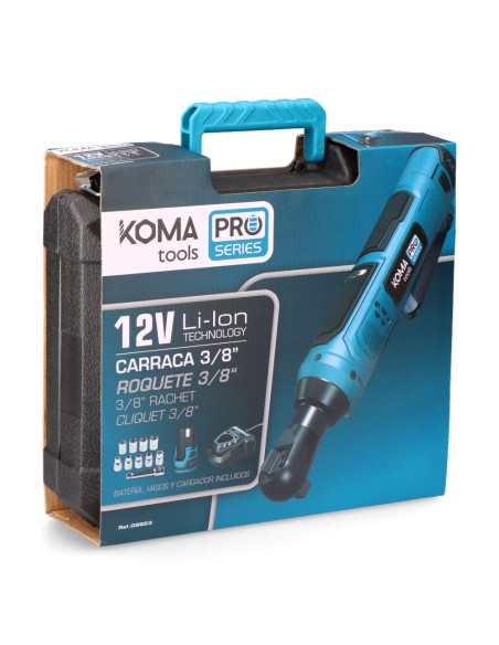 Kit maletín carraca eléctrica 12 v con accesorios, bateria y cargador