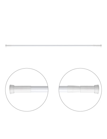 Barra de cortina blanca 125 - 220 cm