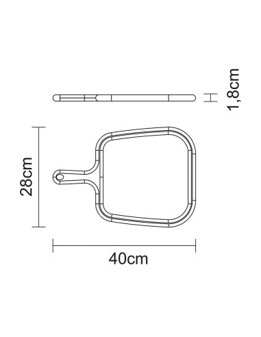 Tabla para cortar y servir 40 x 28 x 1,8 cm