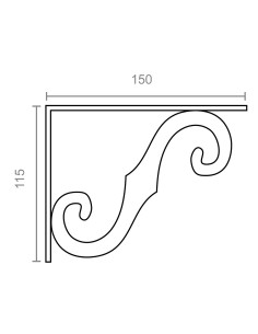 Escuadra ornamental plm05 negro 155 x 110 mm 2