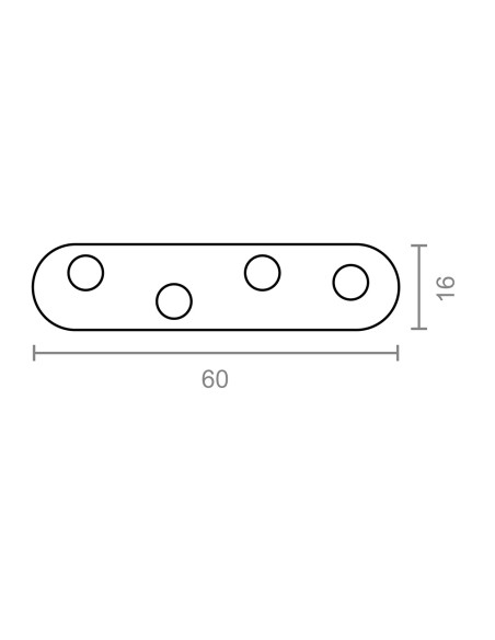 Placa recta union plc01 bicromatado 55 x 16 mm