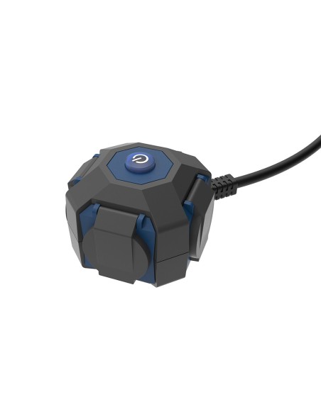 Prolongador expert 4 tomas con tapa ip44 h07rn-f 3 g 1,5 mm² 16 a 230v~ 1,4 m negro/azul