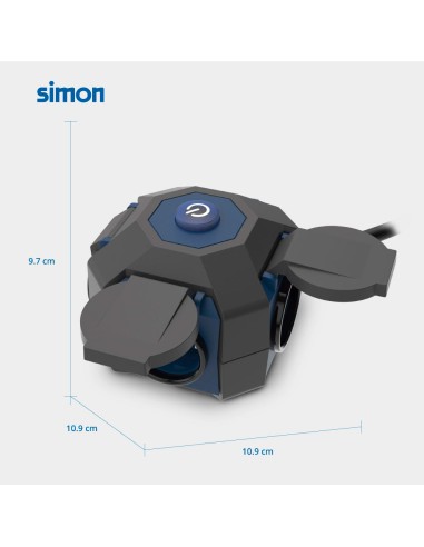 Prolongador expert 4 tomas con tapa ip44...