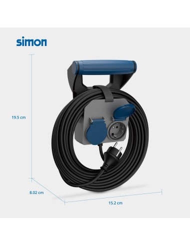 Prolongador expert de pared 2 tomas con tapa...