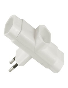 Clavija triple lateral 2p 10a 250 v~ blanca