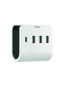 Adaptador 3 usb a + 1 usb c 16 a con soporte para smartphone