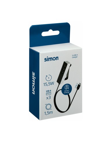 Adaptador 3 conectores usb a con fijación 1,5 m...