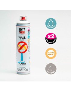 Pintura plástica spray ral 9016 blanca 600 ml 2