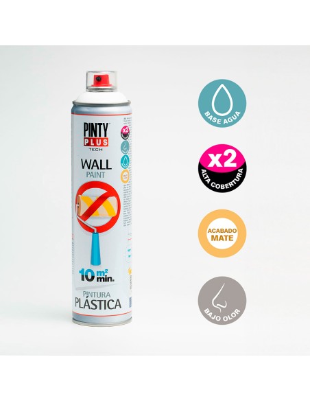Pintura plástica spray ral 9016 blanca 600 ml