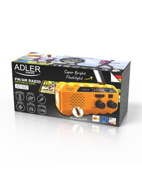 Radio solar con manivela ad 1197