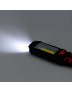 Linterna led de trabajo recargable doble funcion con gancho + imán, negra, 50 x 35 x 215 mm 2