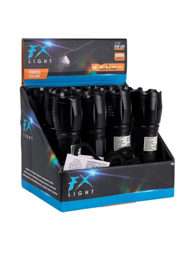 Linterna led aluminio 12,5 cm, con zoom, 3 x...