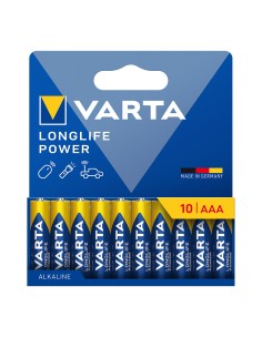 Pila alkalina longlife power aaa - lr03 (blister cartón 10 uds) ø10,5 x 44,5 mm