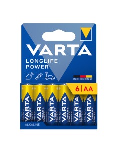 Pila alkalina longlife power aa - lr06 (blister cartón 6 uds) ø14,5 x 50,5 mm