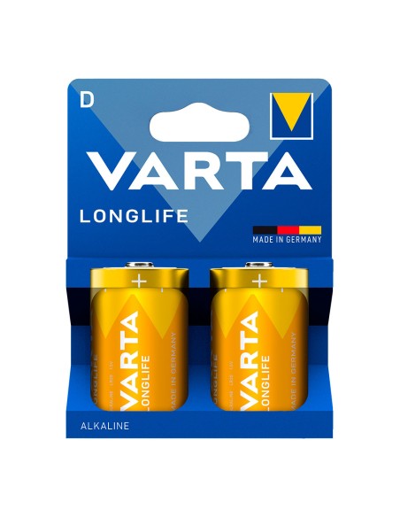 Pila alcalina longlife d - lr20 (blister cartón 2 uds) ø34,2 x 61,5 mm