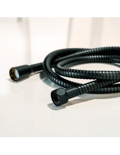 Flexo de ducha de acero inoxidable 150 cm negro 2