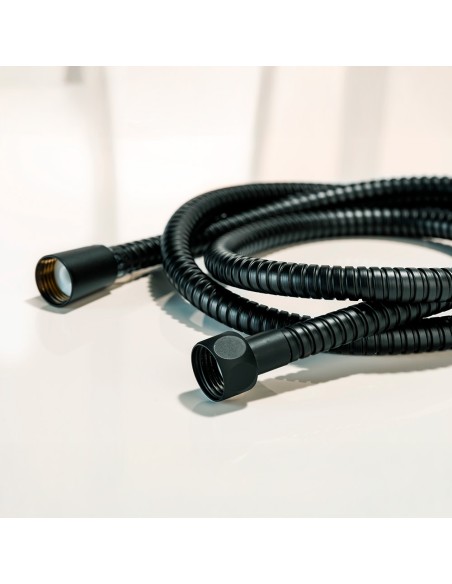 Flexo de ducha de acero inoxidable 150 cm negro
