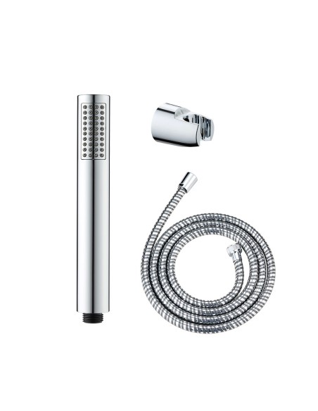 Conjunto de ducha basic, cabezal 5 funciones + manguera 150 cm + soporte ajustable