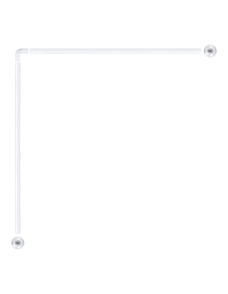 Barra de cortina curva blanca 80 x 80 cm
