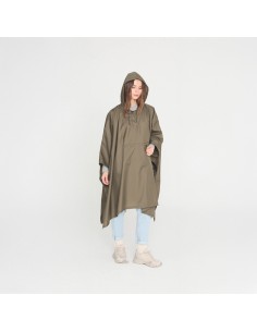 Poncho chubasquero plegable verde kaki