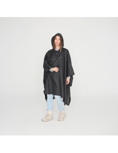 Poncho chubasquero plegable negro