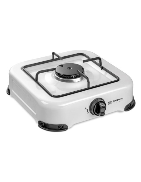 Cocina de gas butano/propano esmaltada 1 quemador, blanca, 270 x 300 x 90 mm