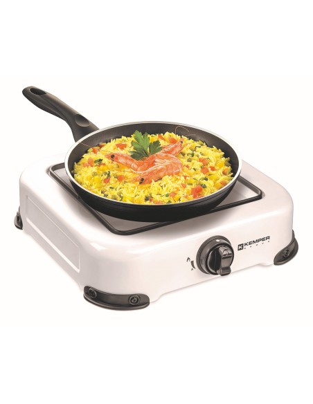 Cocina de gas butano/propano esmaltada 1 quemador, blanca, 270 x 300 x 90 mm