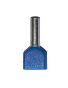 Puntera aislada 02,50 mm², doble, azul, 100 uds
