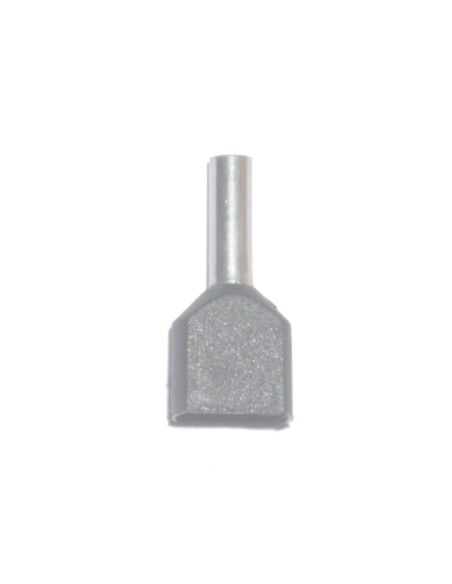 Puntera aislada 04,00 mm², doble, gris, 100 uds