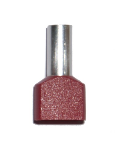Puntera aislada 10,00 mm², doble, roja, 100 uds