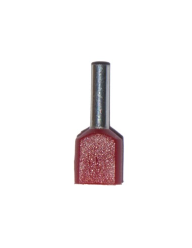 Puntera aislada 10,00 mm², doble, roja, 100 uds