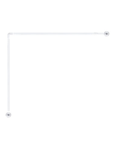 Barra de cortina curva blanca 70 x 100 a 175 cm