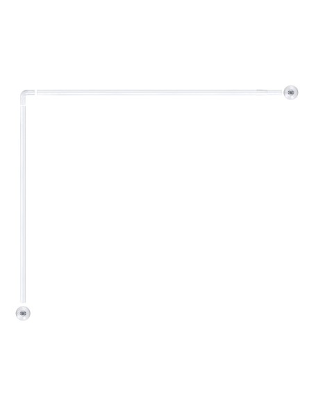 Barra de cortina curva blanca 70 x 100 a 175 cm