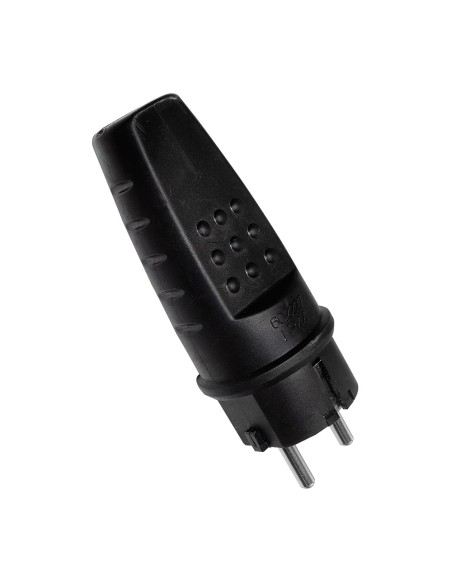 Clavija bipolar de goma (cee 7/7), ip44, 16a 250v