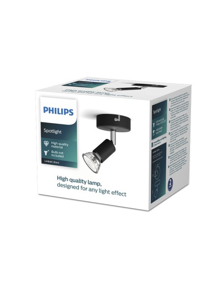 Foco 1 elemento limbali gu10 (bombilla no incluida) color negro ø 8 x 13 cm