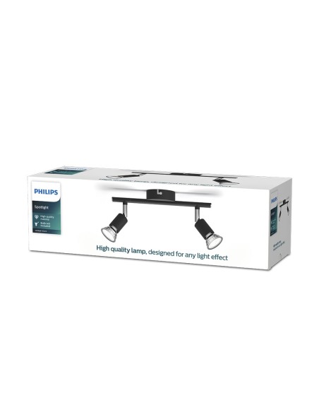 Foco 2 elementos limbali gu10 (bombilla no incluida) color negro 8 x 32,4 x 13 cm