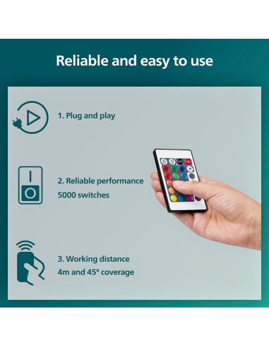 Tira led rgb con mando ip20, 5 m